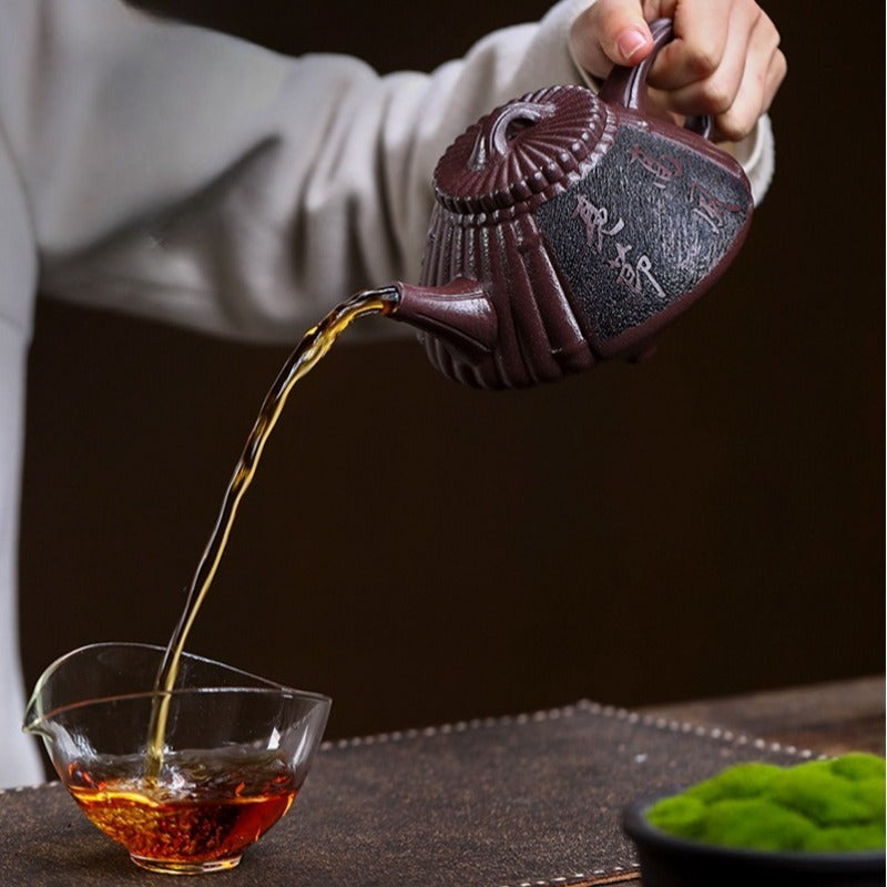 Théière Yixing Zisha entièrement faite à la main [Gao Feng Liang Jie] (30 Mu Zi Ni - 530 ml)