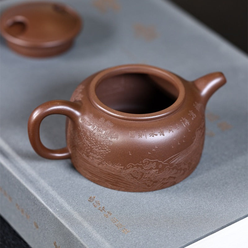 Full Handmade Yixing Zisha Teapot [Niu Gai Lianzi Pot] (Zi Ni - 230ml)