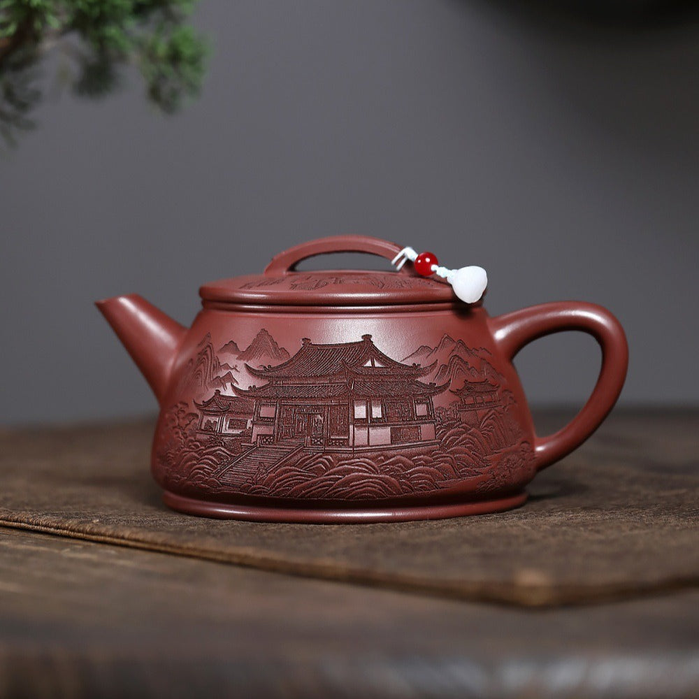 Yixing Zisha Teapot [Guan Jing Hanwa] (Hong Pi Long - 640ml)