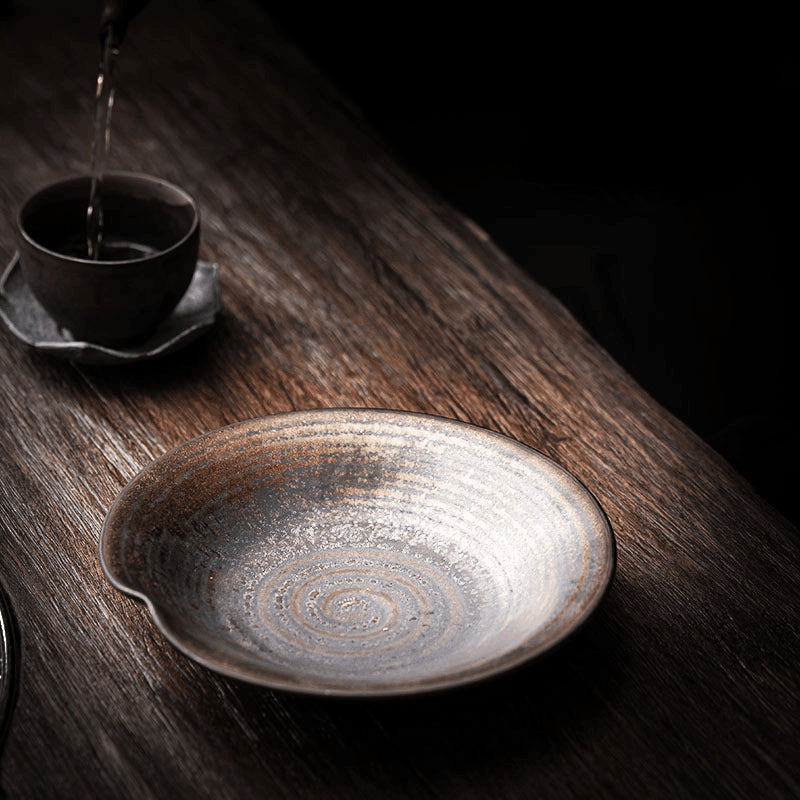 Retro Gilded Ceramic Tea Tray