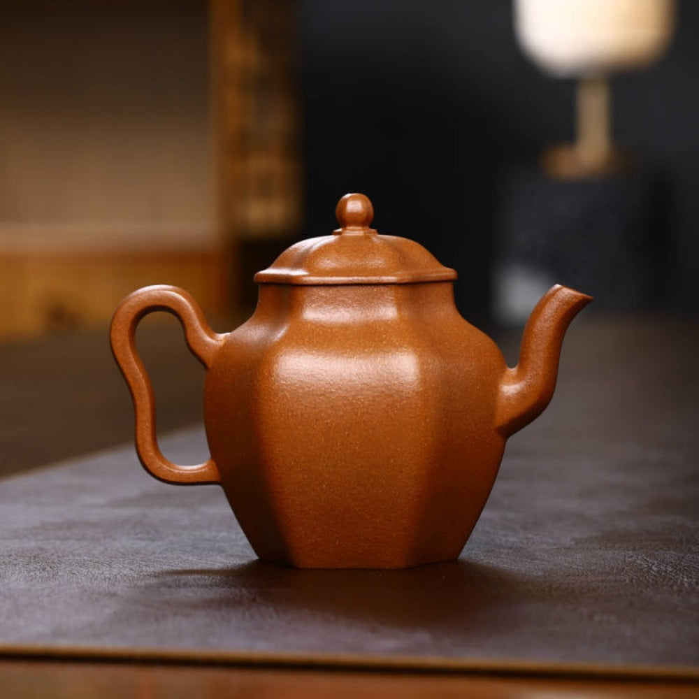 Full Handmade Yixing Zisha Teapot [Liufang Palace Lantern Pot] (Jiang Po Ni - 260ml)
