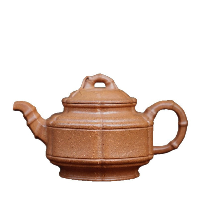 Full Handmade Yixing Zisha Teapot [Liufang Zhu Gu Pot] (Jiang Po Ni - 190ml)