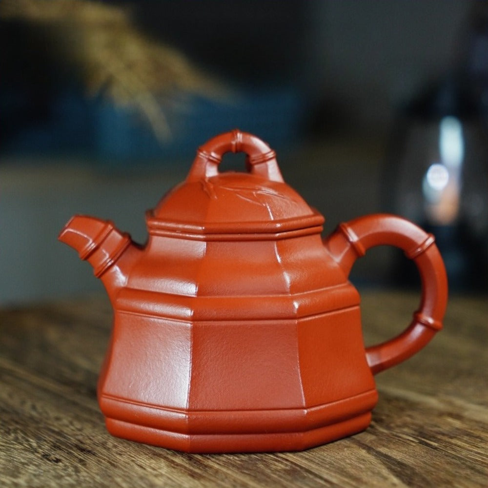 Full Handmade Yixing Zisha Teapot [Bafang Zhu Ding Pot] (Zhu Ni - 300ml)