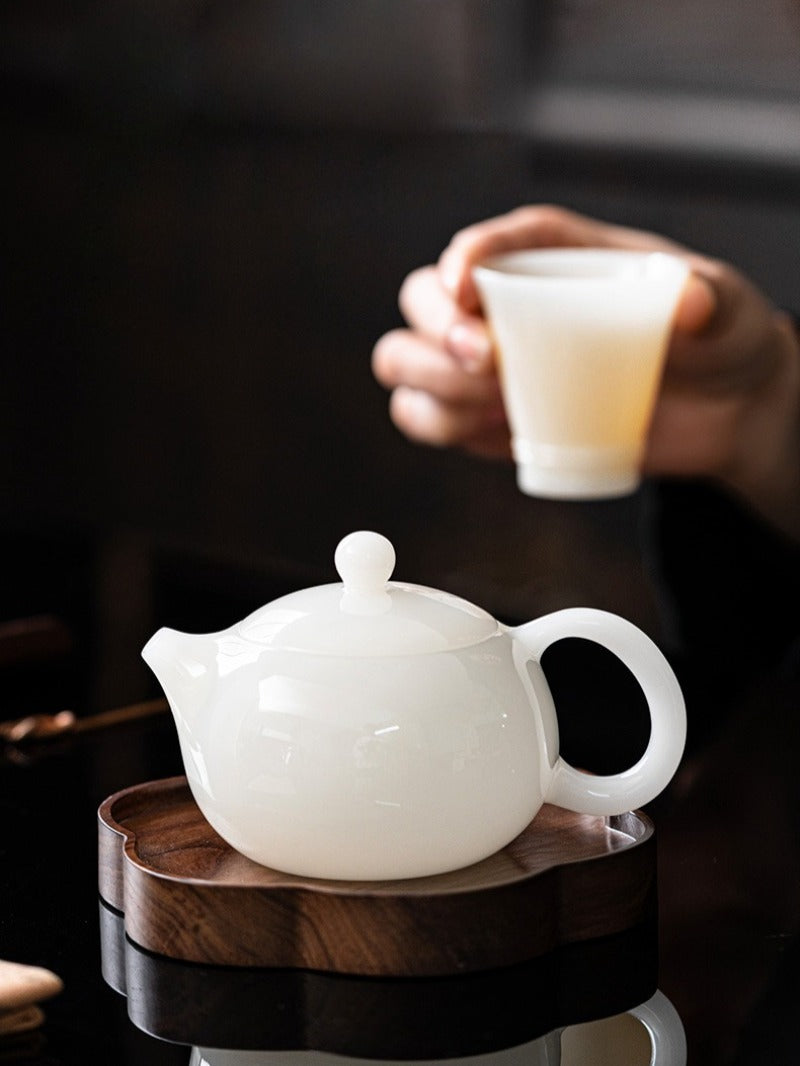 冰玉白玉瓷釉烧【西施壶】80/200/300ml