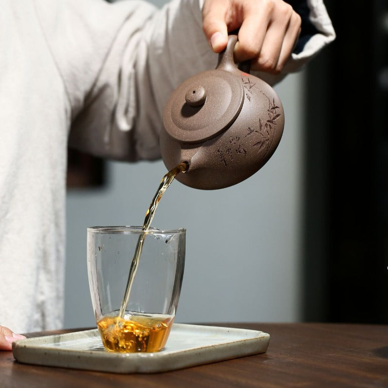 Yixing Zisha Teapot [Bamboo Shi Piao] (Qinghui Duan Ni - 200ml)