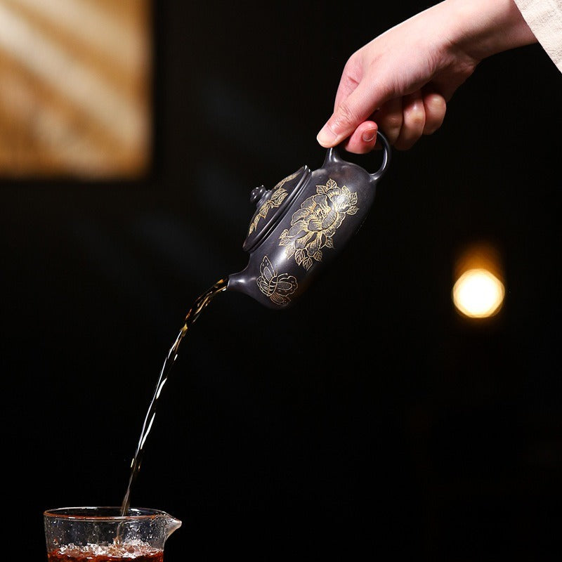 宜兴紫砂茶壶 [寒江] (石黄 - 260ml)