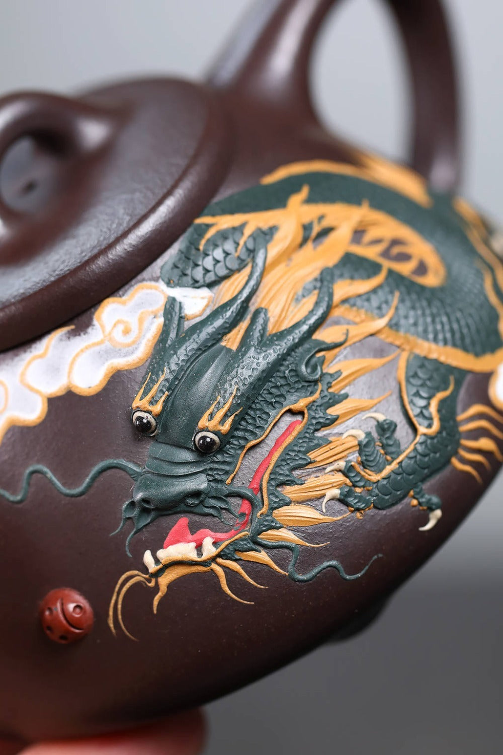 Full Handmade Yixing Zisha Teapot [Dragon Ziye Shi Piao Pot] (Lao Zi Ni - 360ml)