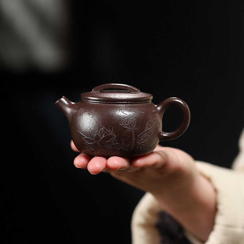 Yixing Zisha Teapot [Mini Lotus Joy] (Lao Zi Ni - 110ml)