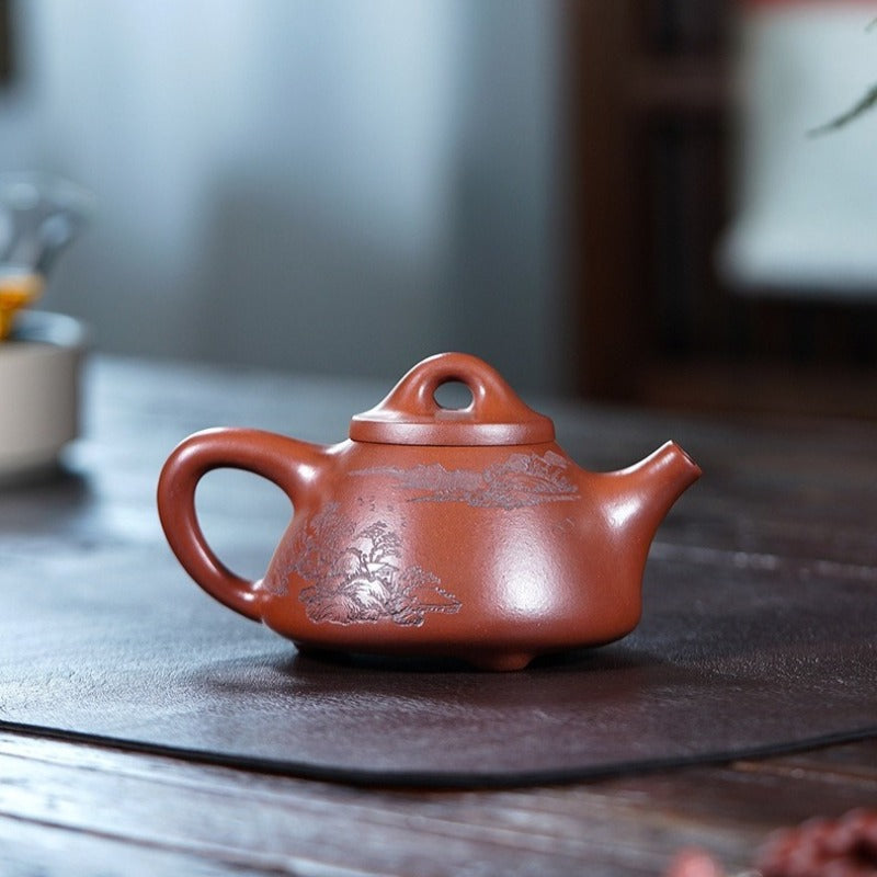 全手工宜兴紫砂茶壶【霸王石瓢】（清水泥 - 240ml）