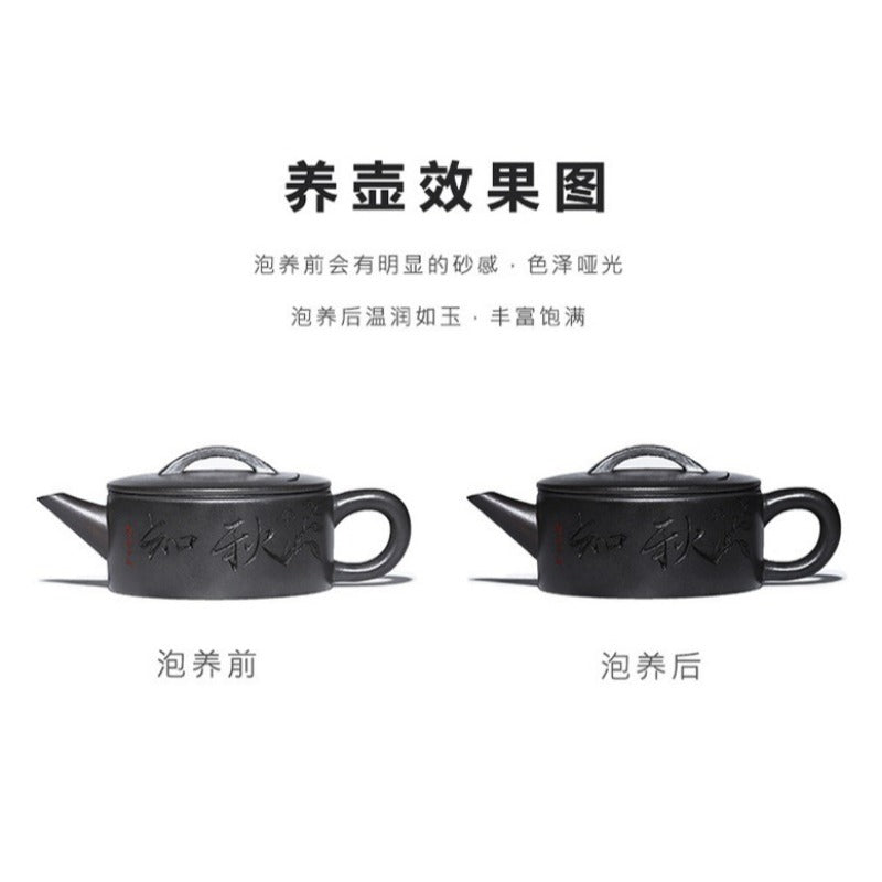 Théière Yixing Zisha entièrement faite à la main [Zhi Xiang Hanwa] (Tian Qing Ni - 200 ml)