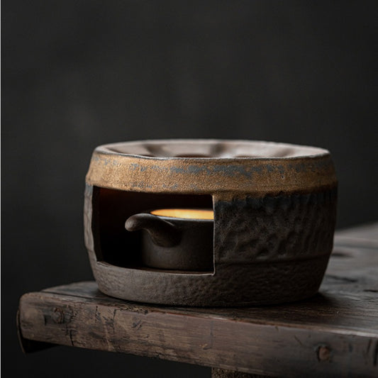 Retro Gilded Coarse Ceramic Candle Burner Tea Warmer [Hammer Pattern]