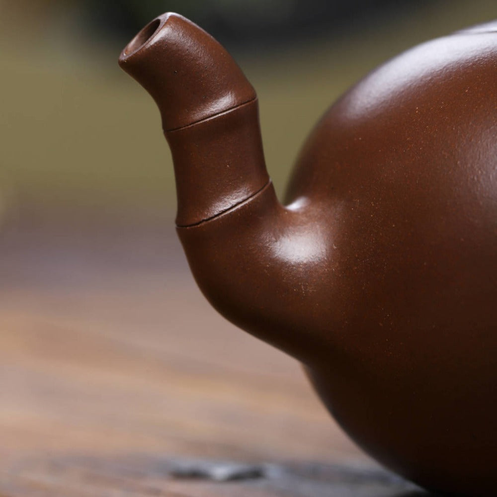 Théière Yixing Zisha entièrement faite à la main [Pot Yuan Zhu] (Zi Ni - 360 ml)