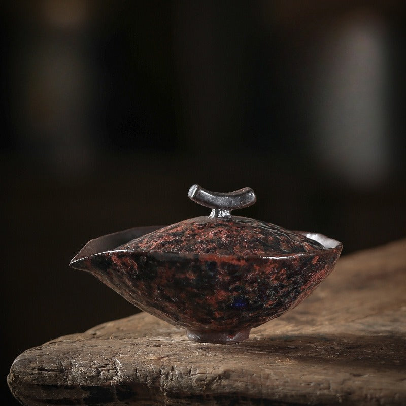 Kiln Change Firewood Firing Handmade Ceramic Gaiwan / Hand-Grab Pot / Tea Tray - YIQIN TEA HOUSE | yiqinteahouse.com | ceramic teapot, gaiwan, tea tray, teapot, teaware