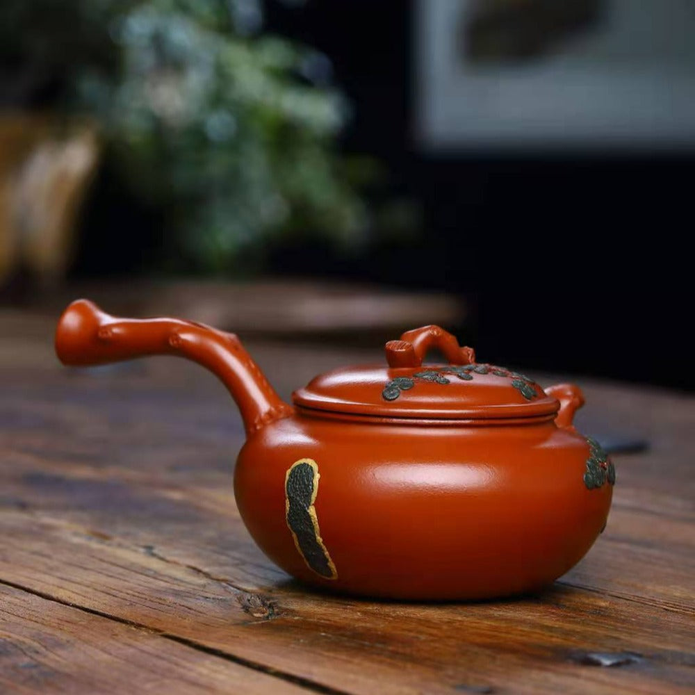 Full Handmade Yixing Zisha Teapot [Pine Needle Tang Yu Pot] (Zhu Ni - 280ml)