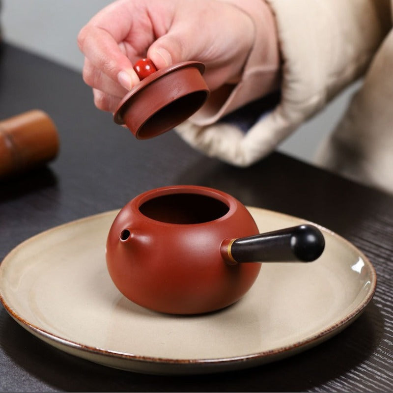 宜兴紫砂茶壶【唐羽西施】（紫朱泥/大红袍 - 200ml）