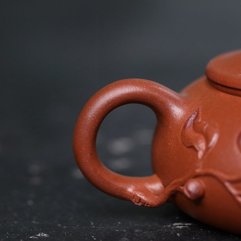 Théière Yixing Zisha entièrement faite à la main [Chun Hua] (Zhu Sha Zhu Ni - 180 ml)