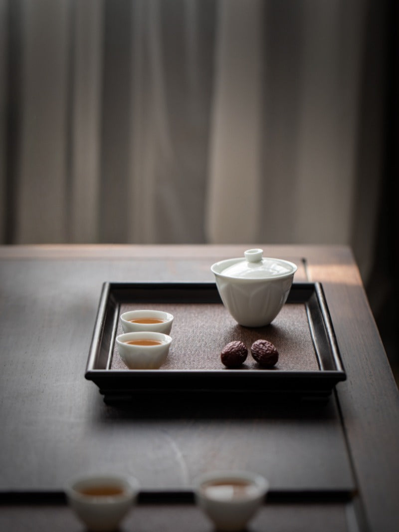 Sandalwood Bamboo Rattan Tea Tray - YIQIN TEA HOUSE | yiqinteahouse.com | tea tray, teaware