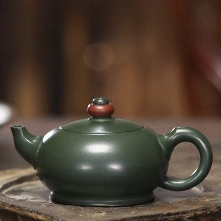 Full Handmade Yixing Zisha Teapot [Shi Lai Yun Zhuan Pot] (Lu Ni - 180ml/300ml) - YIQIN TEA HOUSE | yiqinteahouse.com | 200-300ml, <200ml, full handmade zisha teapot, plain smooth, teapot, teaware