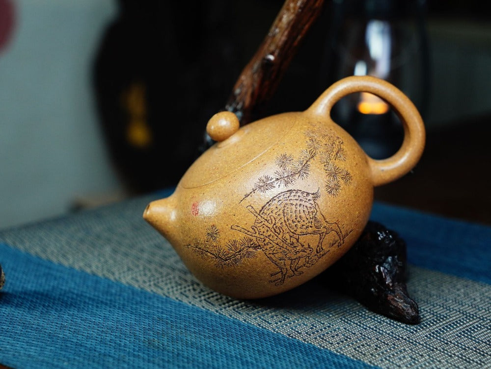 Full Handmade Yixing Zisha Teapot [Xishi Pot] (Wucai Lao Duan Ni - 250ml)