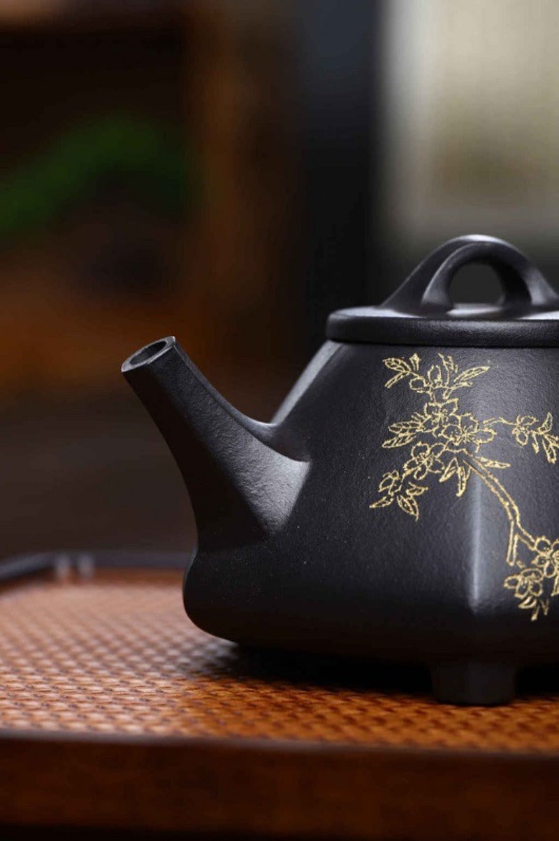 Full Handmade Yixing Zisha Teapot [Liufang Shi Piao Pot] (Shi Huang - 280ml)