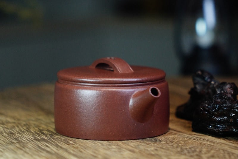 Théière Yixing Zisha entièrement faite à la main [Pot Hanwa] (Di Cao Qing - 110 ml)