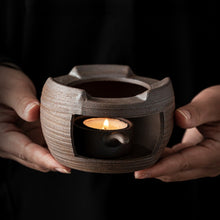 Load image into Gallery viewer, Retro Gilded Coarse Ceramic Candle Burner Tea Warmer [Drum]

