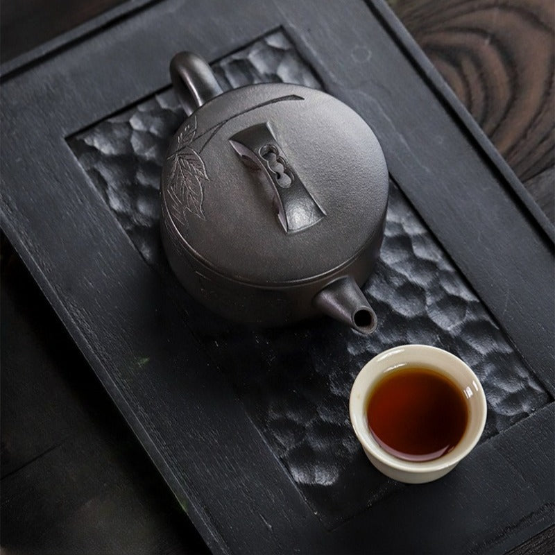 Théière Yixing Zisha entièrement faite à la main [Zhi Xiang Hanwa] (Tian Qing Ni - 200 ml)