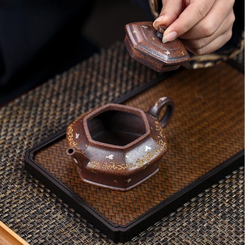 Full Handmade Yixing Zisha Teapot [Liufang Xu Bian] (Firewood Fired Duan Ni - 150ml)