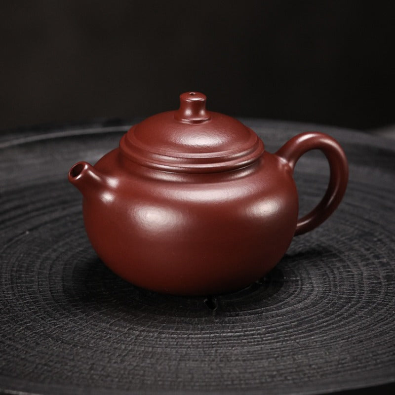Full Handmade Yixing Zisha Teapot [Mini Rong Tian Pot] (Zi Zhu Ni - 120ml)