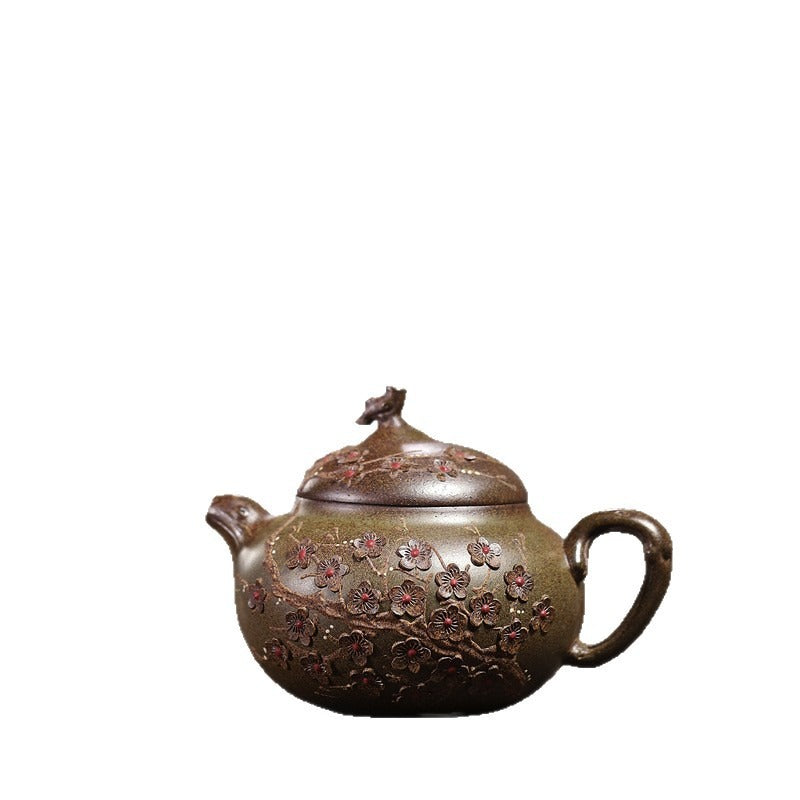 Théière exquise Yixing Zisha [Fleur de prunier parfumée] (terre Duan Ni cuite au bois - 200 ml)