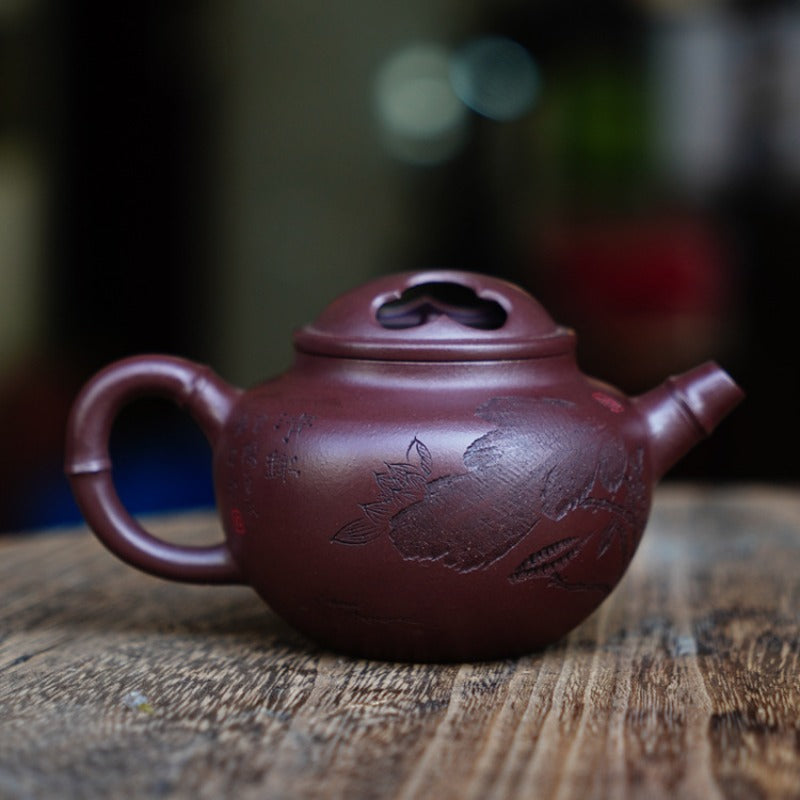 Full Handmade Yixing Zisha Teapot [Niu Gai Pot] (Zi Ni - 170ml)