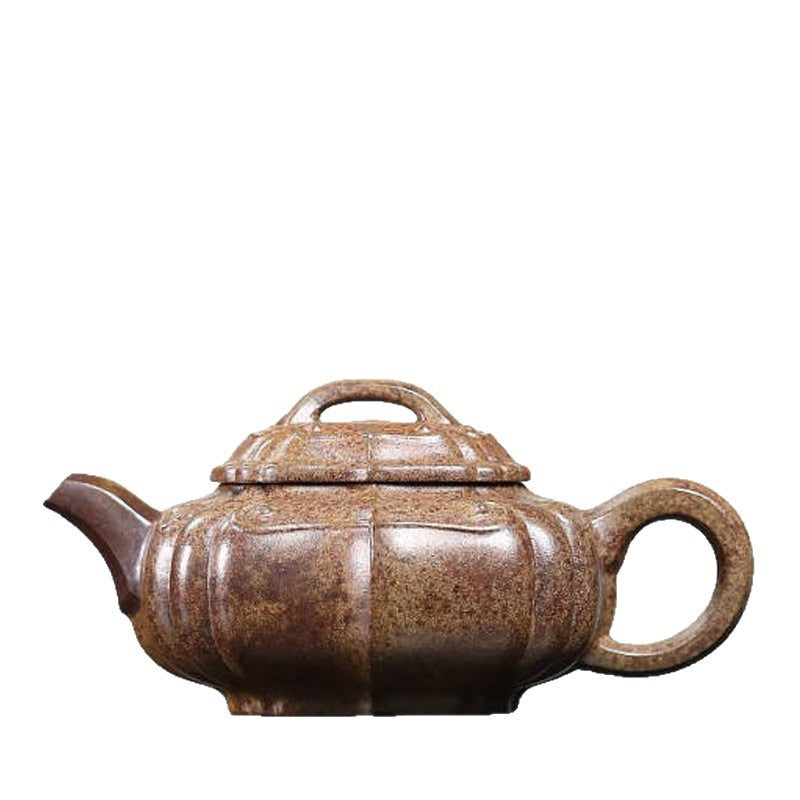 Full Handmade Yixing Zisha Teapot [Jinnang Ruyi Pot] (Di Cao Qing Firewood Fired - 180ml)
