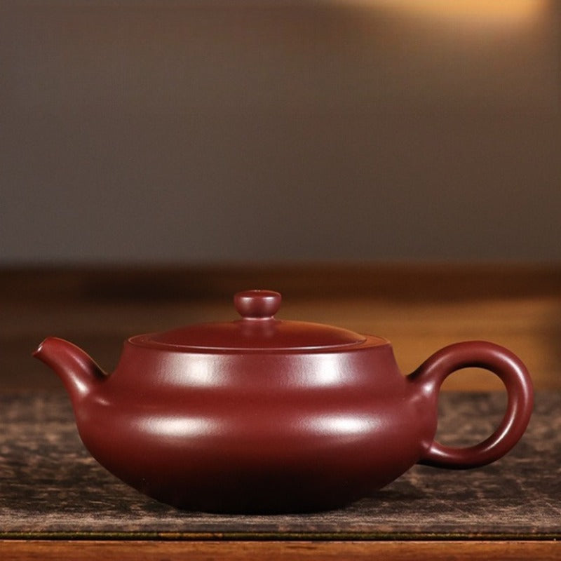 Vollständig handgefertigte Yixing-Zisha-Teekanne 【San Pan Kanne】 (Long Xue Sha - 230 ml)