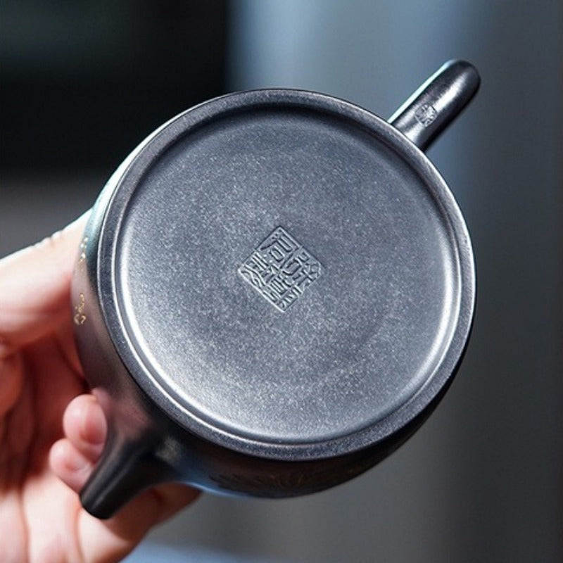 Full Handmade Yixing Zisha Teapot [De Zhong] (Hei Ni - 300ml)