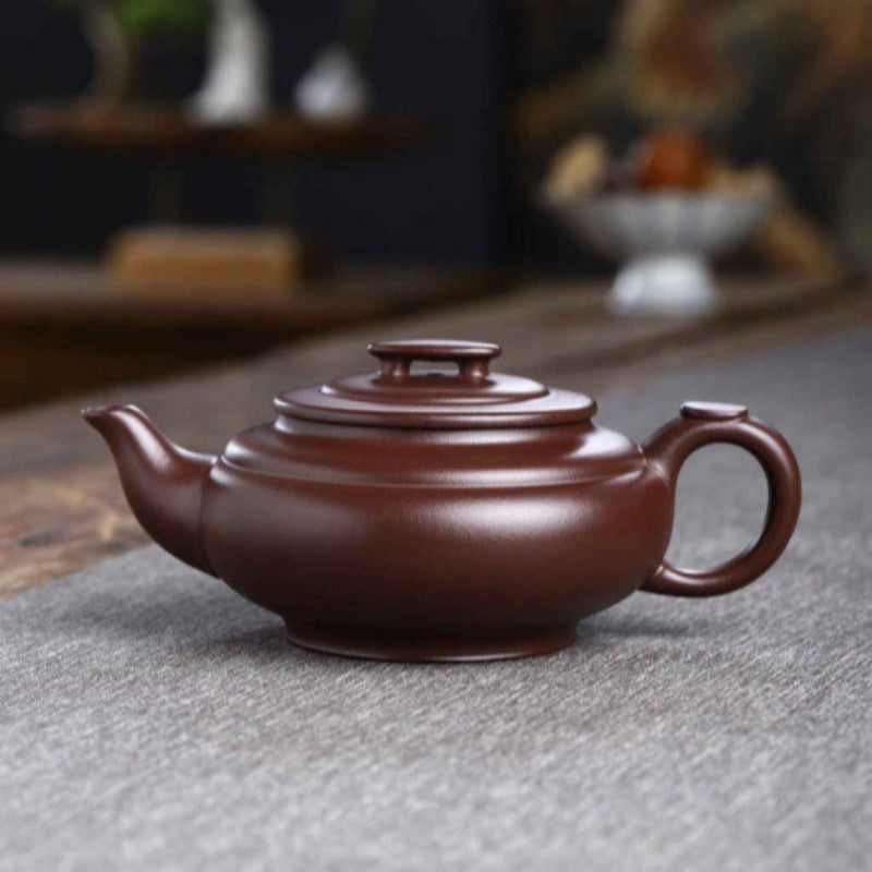 Vollständig handgefertigte Yixing-Zisha-Teekanne [Shang Xin Qiao Pot] (Shi Hong - 370 ml)