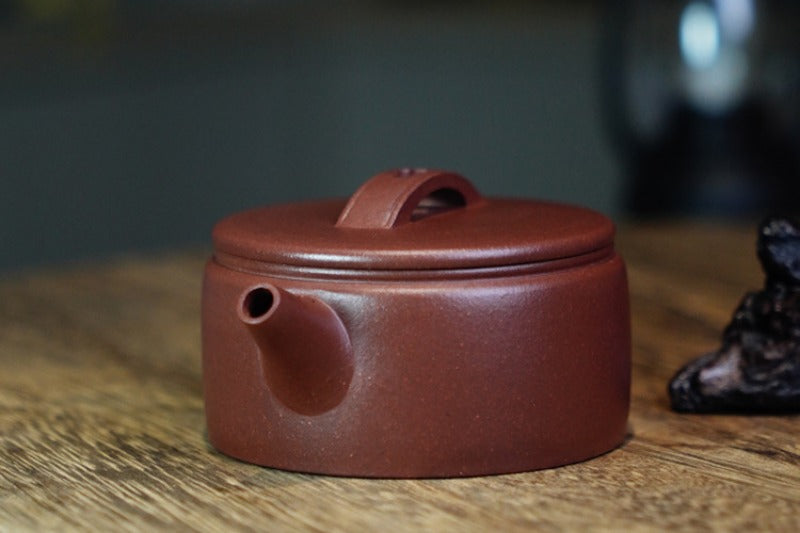 Théière Yixing Zisha entièrement faite à la main [Pot Hanwa] (Di Cao Qing - 110 ml)