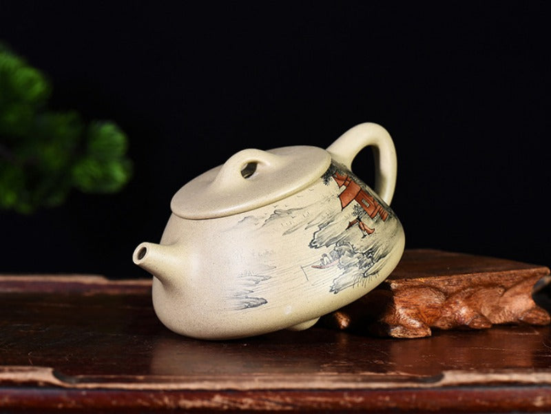 Full Handmade Yixing Zisha Teapot [Color Painted Jingzhou Shi Piao] (Duan Ni - 300ml) - YIQIN TEA HOUSE | yiqinteahouse.com | 200-300ml, full handmade zisha teapot, teapot, teaware