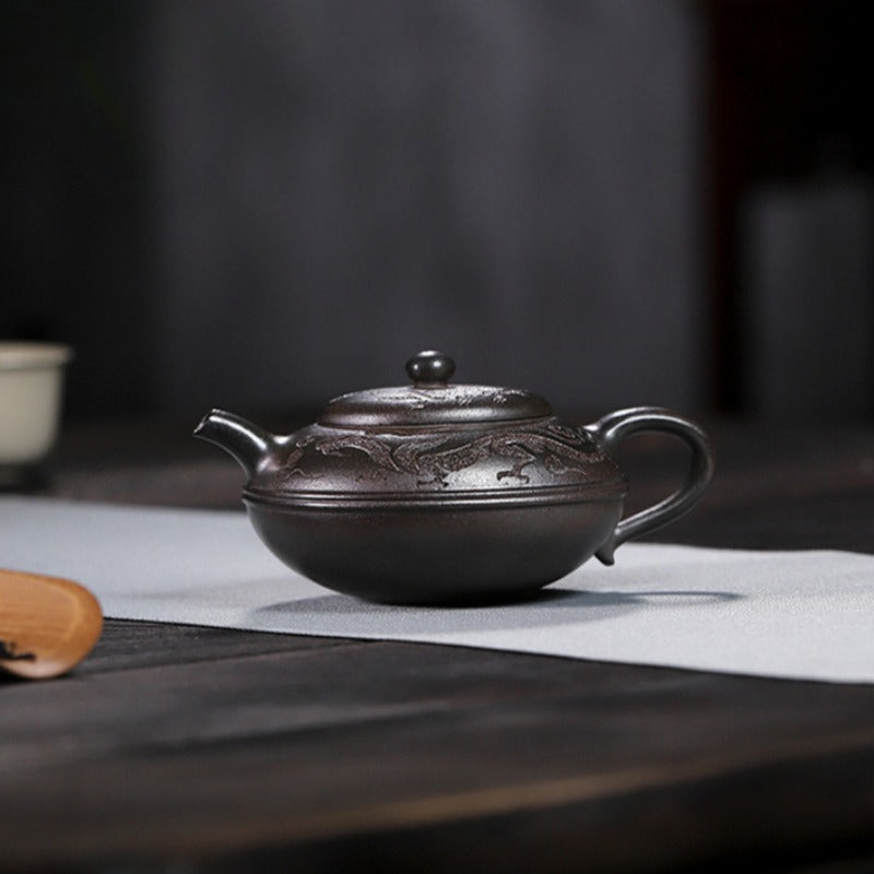 Full Handmade Yixing Zisha Teapot [Yu Yuan] (Tian Qing Ni - 180ml)