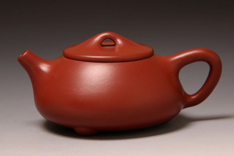 Full Handmade Yixing Zisha Teapot [Jingzhou Shi Piao Pot] (Dahongpao - 200ml) - YIQIN TEA HOUSE | yiqinteahouse.com | 200-300ml, full handmade zisha teapot, plain smooth, teapot, teaware