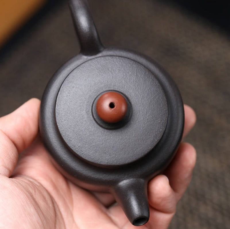 全手工宜兴紫砂茶壶 [鸿运当头] (黑泥 - 140ml)