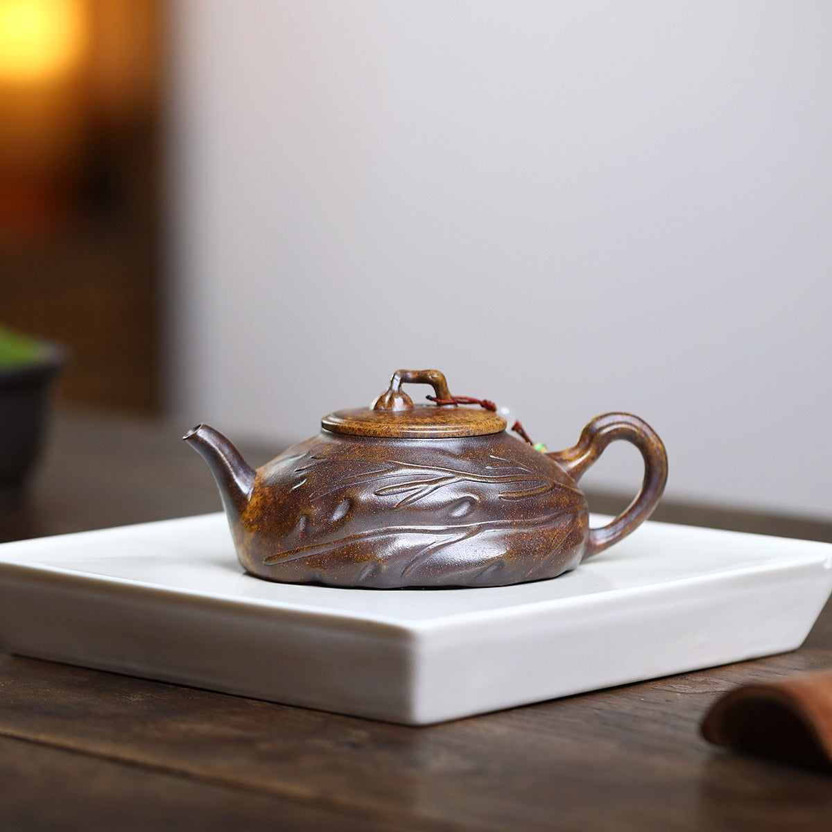 Théière Yixing Zisha [Yiye Zhiqiu] (Argile Jinsha cuite au bois de Longgu - 170 ml)