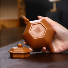 Load image into Gallery viewer, Full Handmade Yixing Zisha Teapot [Liufang Fanggu Pot 六方仿古壶] (Jiang Po Ni - 260ml)
