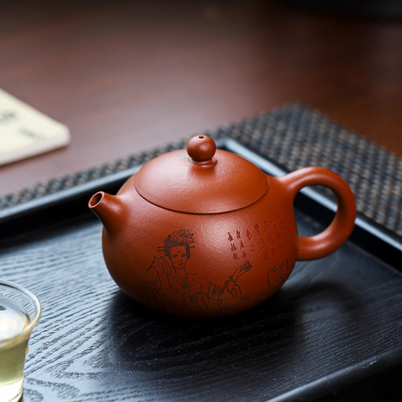 Full Handmade Yixing Zisha Teapot [Guifei Zuijiu Xishi] (Xiao Meiyao Zhu Ni - 300ml)