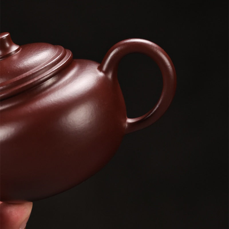 Full Handmade Yixing Zisha Teapot [Mini Rong Tian Pot] (Zi Zhu Ni - 120ml)