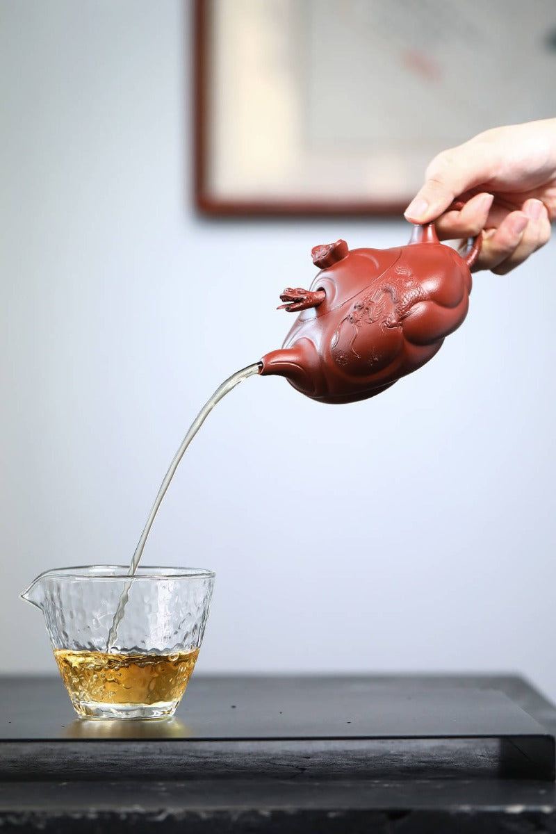 Full Handmade Yixing Zisha Teapot [Carp Dragon Pot] (Zhu Ni - 220/350ml)