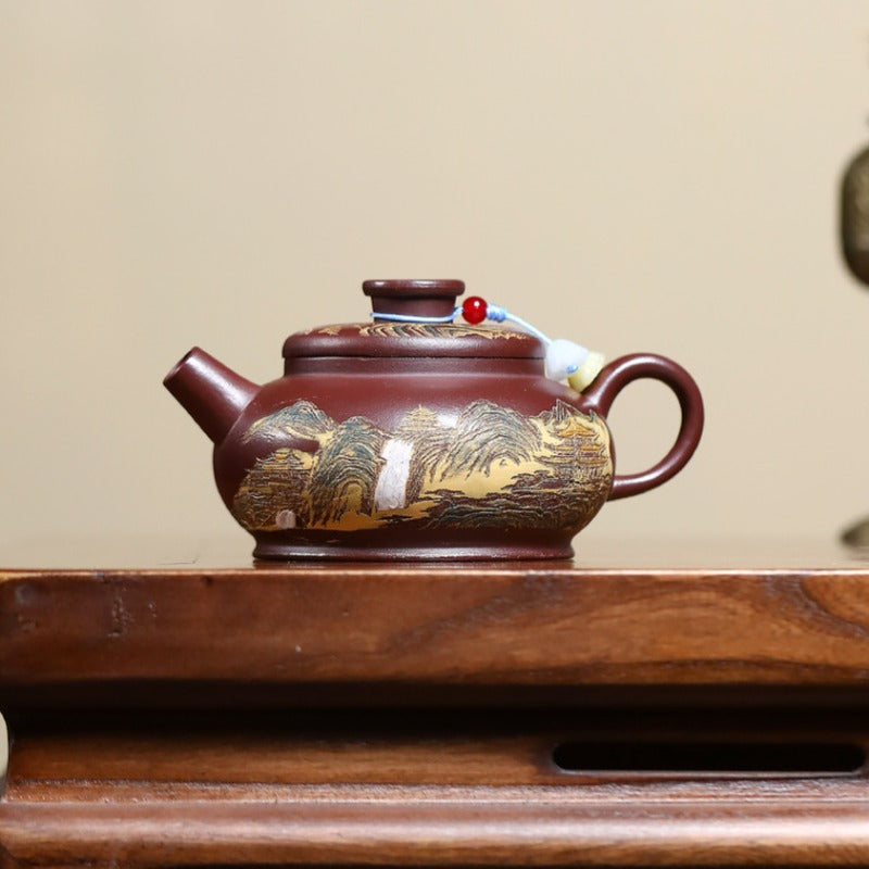 Yixing Zisha Teapot [Jin Hui Jiangshan] (Shi Hong - 180ml)