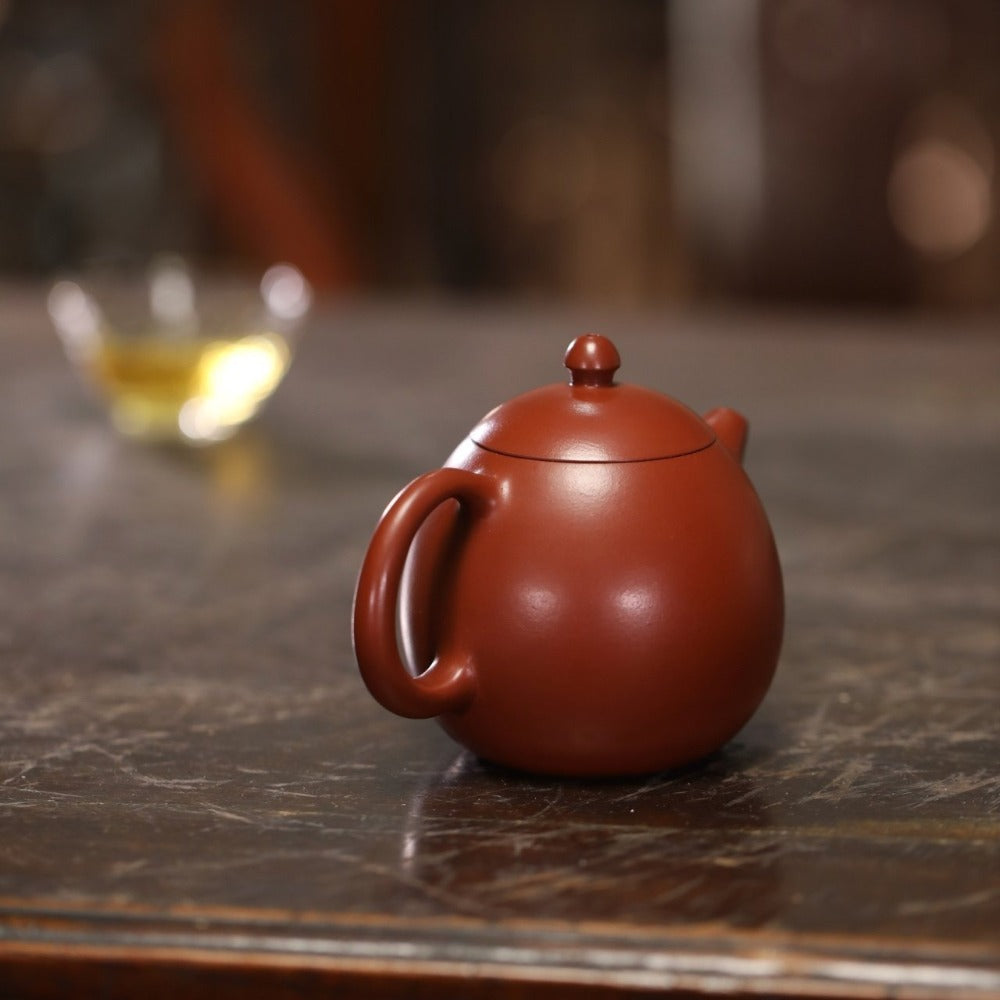 Teko Zisha Yixing Buatan Tangan Sepenuhnya [Dragon Egg Pot] (Dahongpao - 240ml)