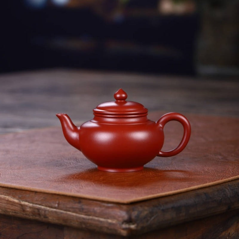 全手工宜兴紫砂茶壶 [笑樱壶] (大红袍 - 110ml)