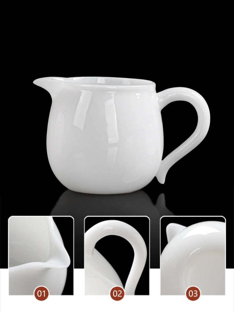 Eisjade-Weißporzellan glasierter Fair Cup mit Griff 200-250ml