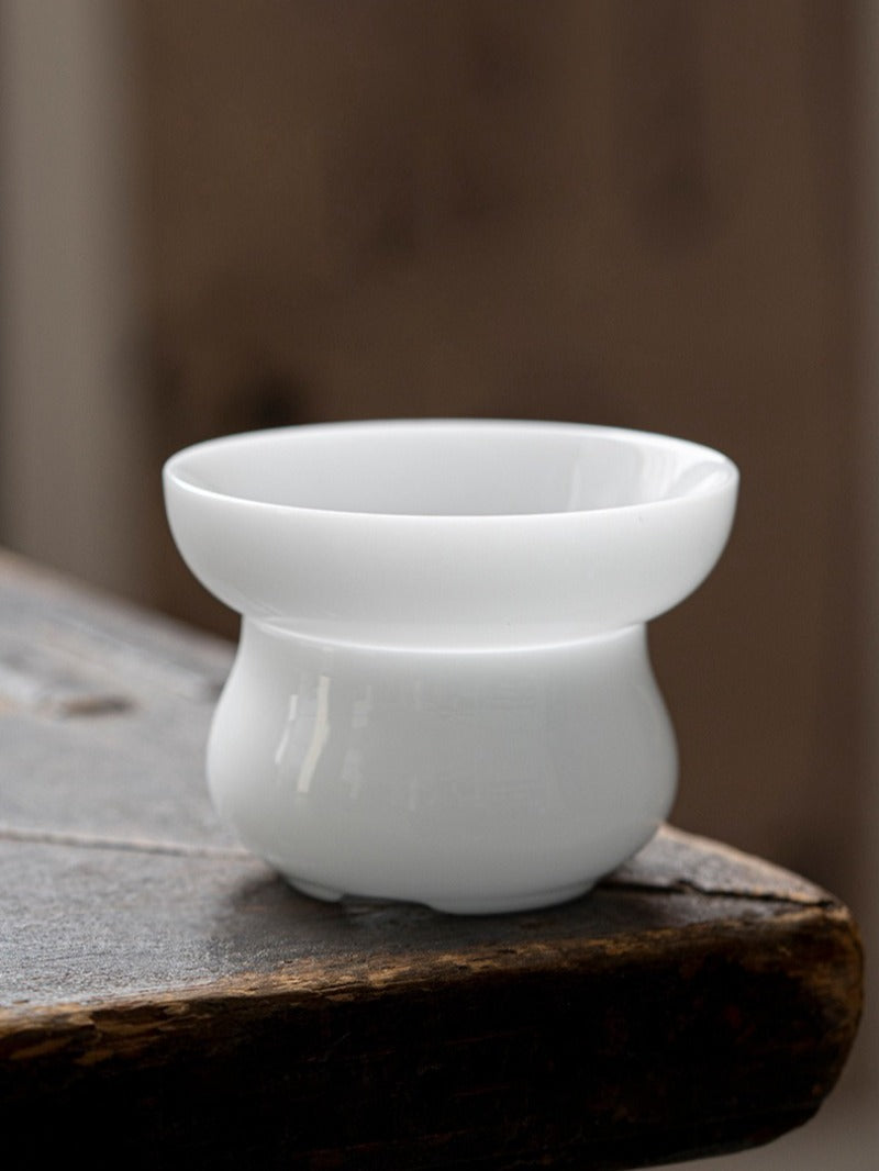 Ice Jade White Porcelain Glazed Tea Strainer [Yuan Zu]